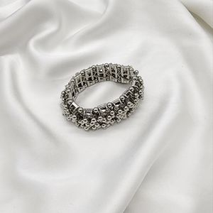 Plunder Silver-tone Stretchy Beady Bracelet